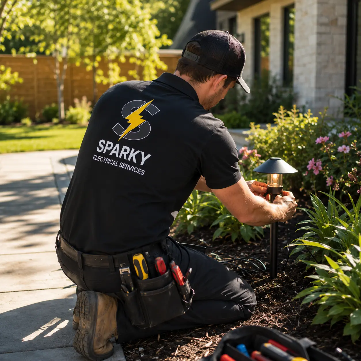 Landscape lighting installation