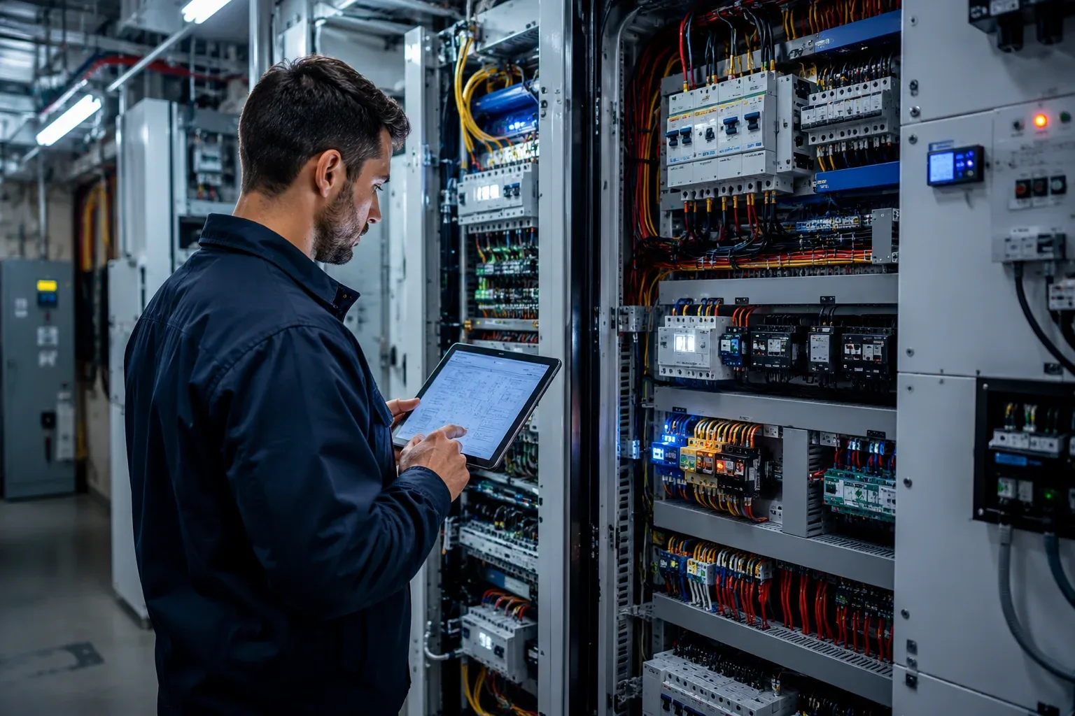 Electrician at residential panel